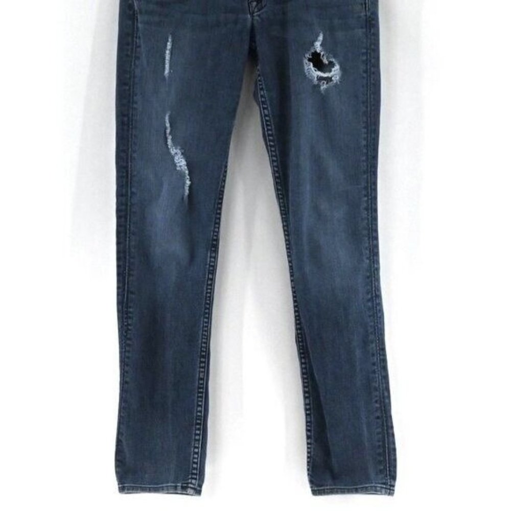HUDSON Collin Flap Skinny Ankle Ripped Jeans Medium Wash Distressed Womens Sz 25 - Picture 4 of 8